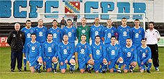 Bangor City’s first team show off their new Volkswagen kit Bangor City’s first team show off their new Volkswagen kit